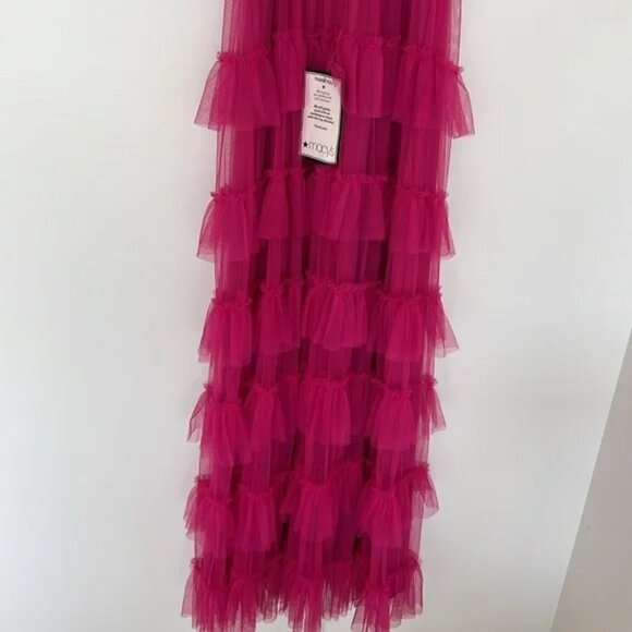 SALE ‼️  NWT City Studio Fuschia Tiered Ruffle Prom Dress - Size 7/8 - Picture 3 of 7